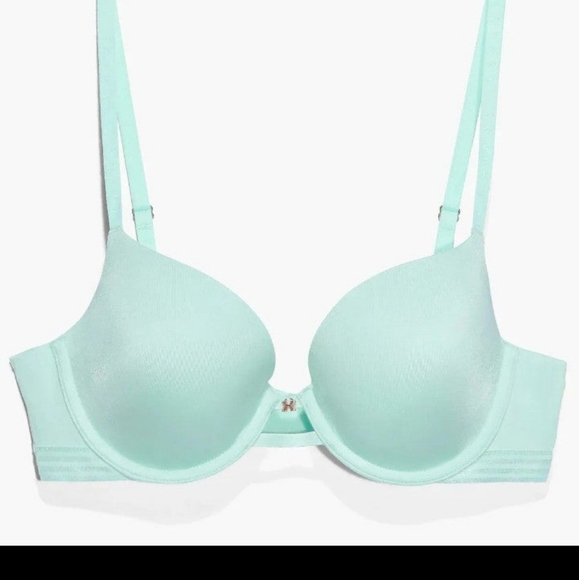 Savage "X" Fenty- light blue/Mint Green Microfiber T-Shirt Bra & Thong-36DD/S - Picture 4 of 8